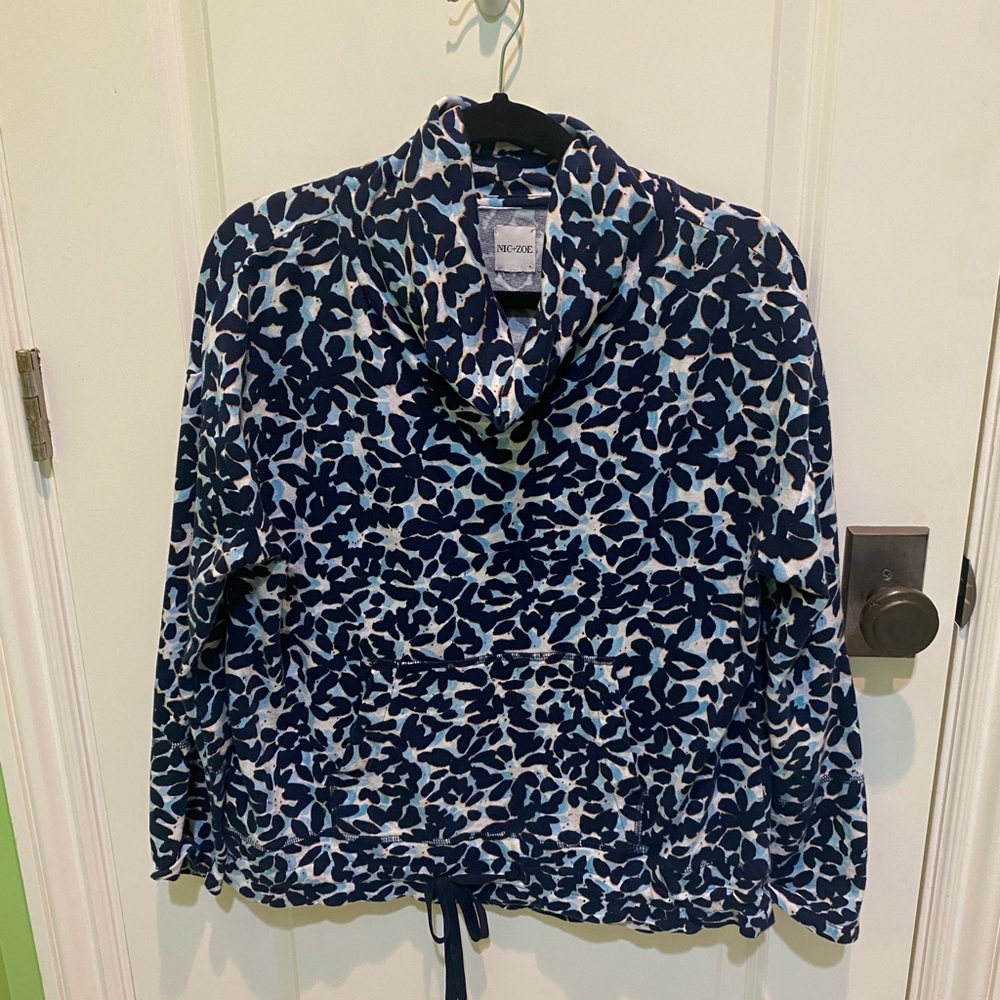 NIC+ZOE Blue Patterned Women's Top